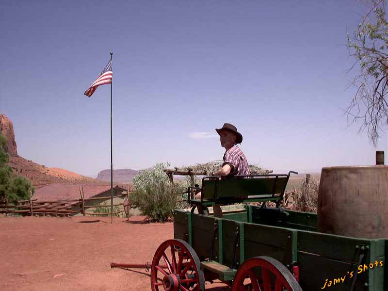 Michel Moisson, le cow Boy de l'Ouest  Monument Valley le 03 juin 2003.